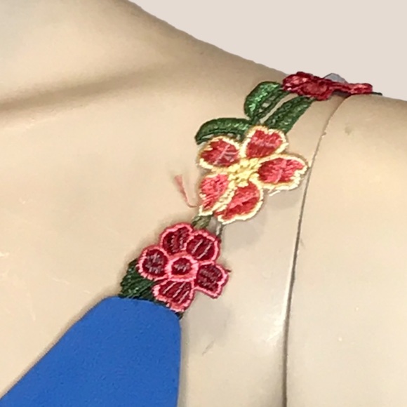 Medium Blue Embroidered Camisole Summer Blouse - Picture 5 of 8